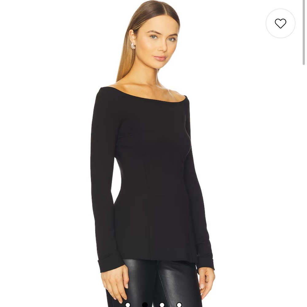 7. Favorite Daughter $248 Cold Shoulder Top in Black - Picture 2 of 4